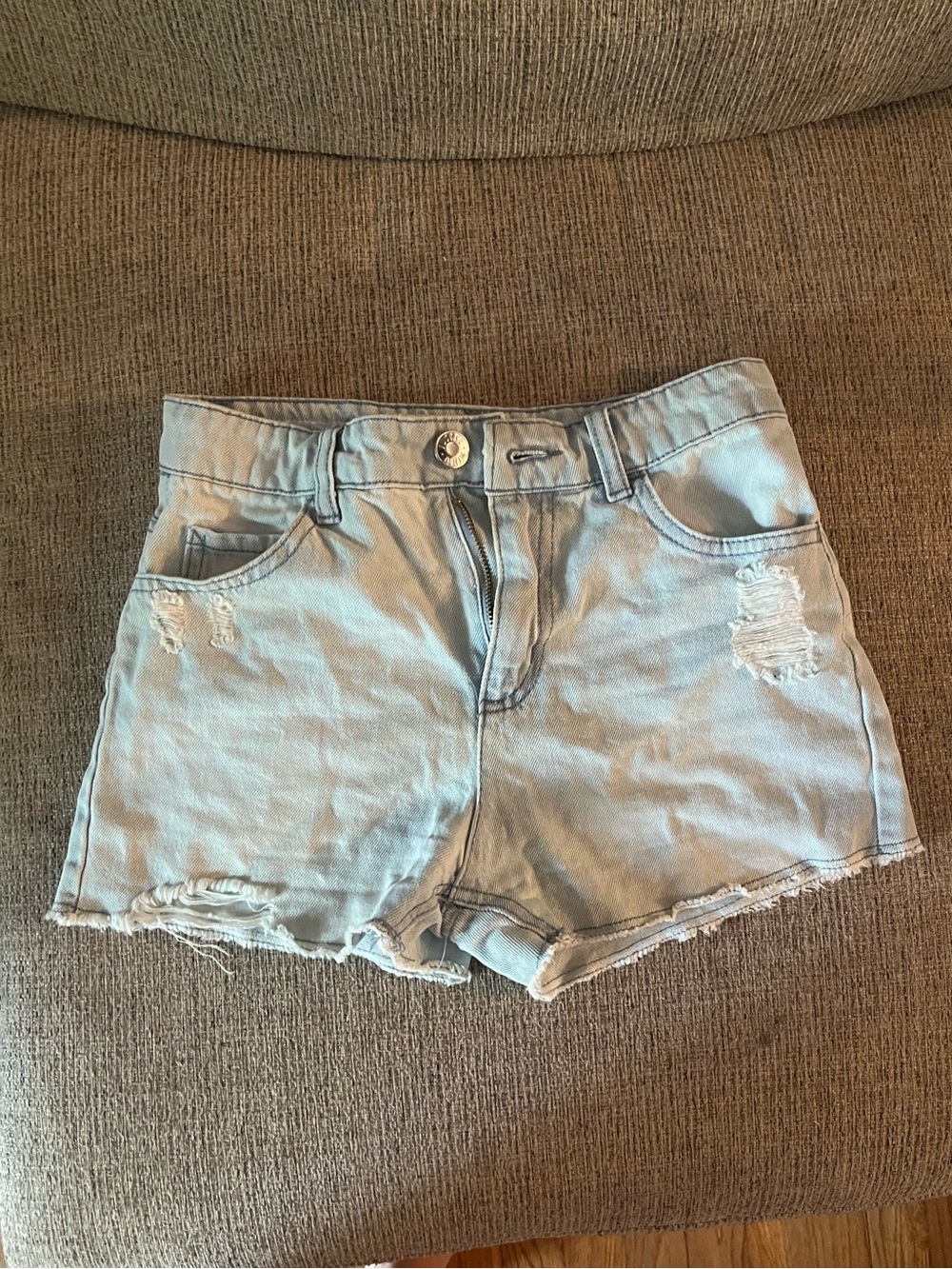 Justice Light Blue Distressed girls Denim Shorts size 10